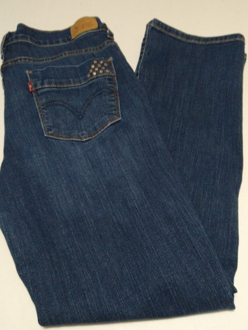 Levi's 512 Perfectly Slimming Women's Dark Blue Straight-Leg Jeans Size 14 S/C